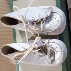 Vintage White Baby Shoes